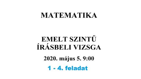 matek érettségi 2020 május